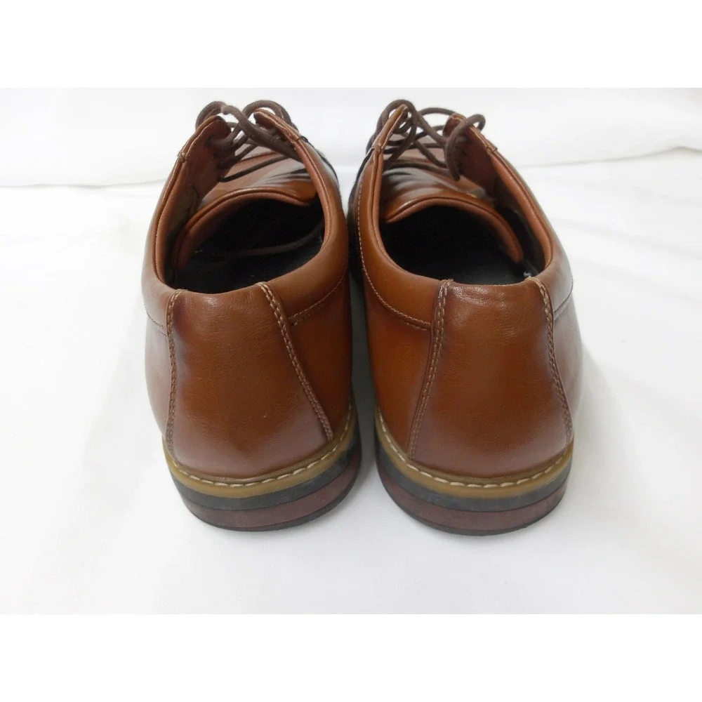 Nunn Bush Leather Dress Shoes Dixon Cap Toe Oxford‎ Cognac Man Size 13 /#6241